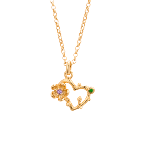 Halskde Med Hjerte - Blomster