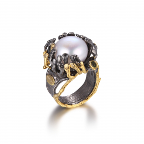 Perle Ring Med Turmalin 