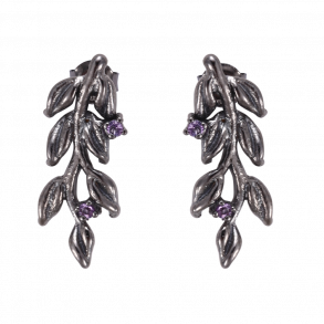 Oxyderet Slv reringe - Ametyst