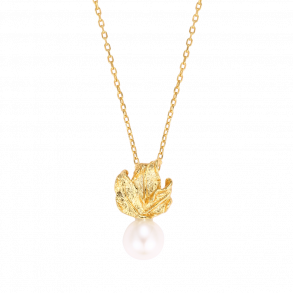 Designers Favorites Halskde - Guldbelagte blade Ferskvandsperle 