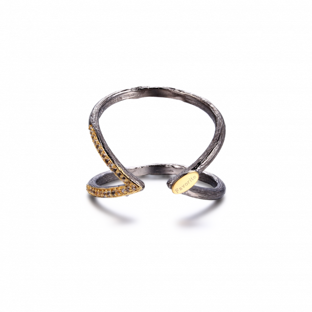 Ring Forgyldt med Hvid Topas