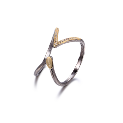 Ring Forgyldt med Hvid Topas