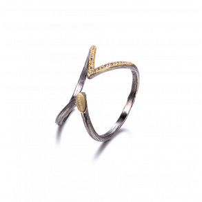 Ring Forgyldt med Hvid Topas