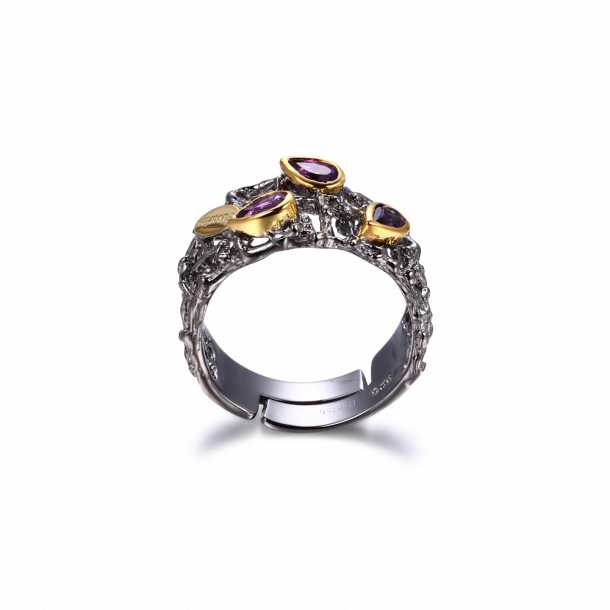 Ring Med Lilla sten - Ametyst