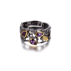 Ring Med Lilla sten - Ametyst