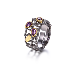 Ring Med Lilla sten - Ametyst