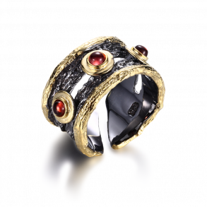 Ring Med Granat delsten