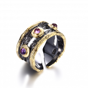 Ring Med Ametyst delsten