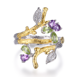 Sommerfugl ring Med delsten 