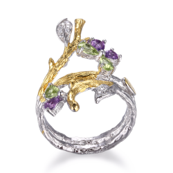 Sommerfugl ring Med delsten 