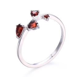 Granat Ring - �gte Sten