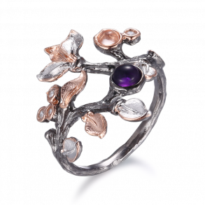 Oxideret slv ring gte sten