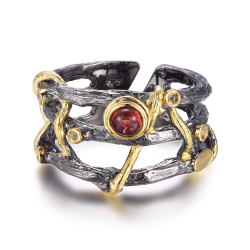 Granat Ring Justerbar