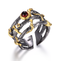 Granat Ring Justerbar