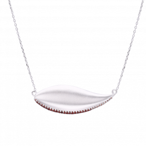 Slv Halskde Med Granat