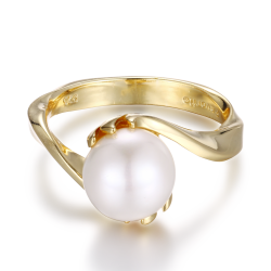 Perlering - Guldbelagt