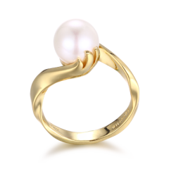 Perlering - Guldbelagt
