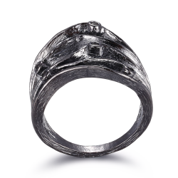 Mrk Ring Med Hvid Topas