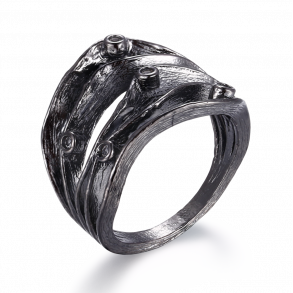 Mrk Ring Med Hvid Topas