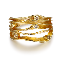 Guldbelagt Ring Med Topas