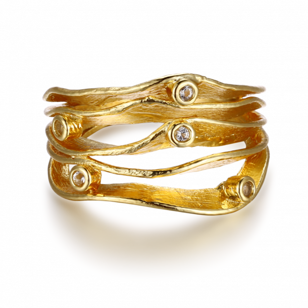 Guldbelagt Ring Med Topas