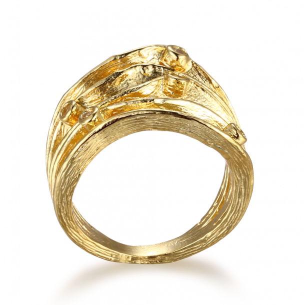 Guldbelagt Ring Med Topas