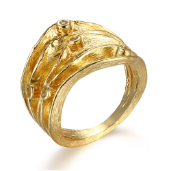 Guldbelagt Ring Med Topas