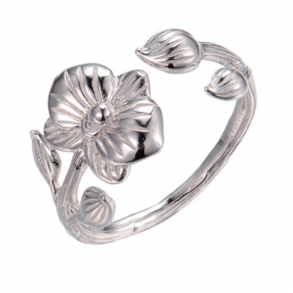 Blomster Ring I Slv