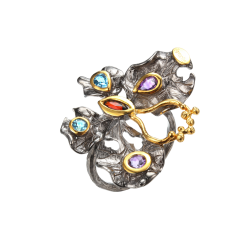 Sommerfugl Ring Med �gte Sten