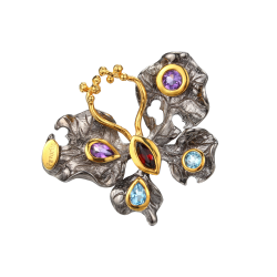 Sommerfugl Ring Med �gte Sten