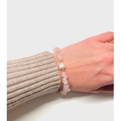 Rosakvarts Armbnd - Unika