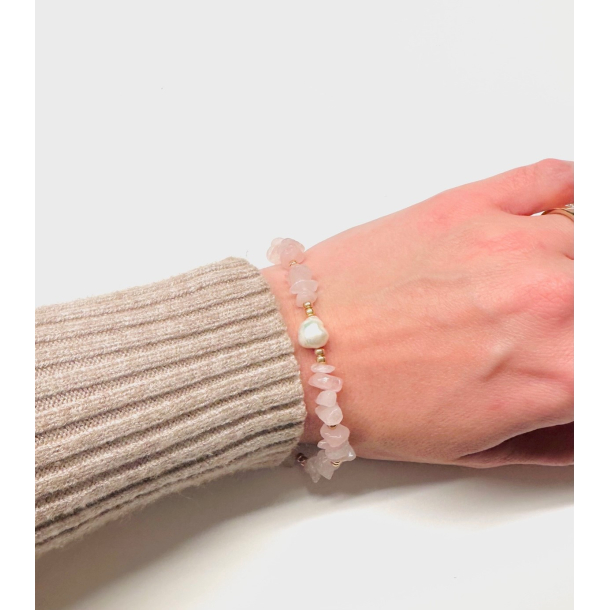 Rosakvarts Armbnd - Unika