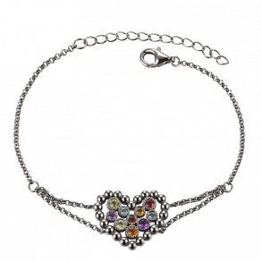 Heart Bracelet - With Real Gemstones