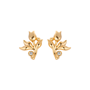 Tulip Earrings /  ear sticks - Gold Plated 