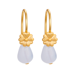 Bl Earrings - Flower and Agate
