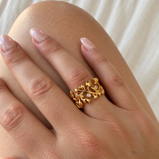 Tulip Ring - Gold plated