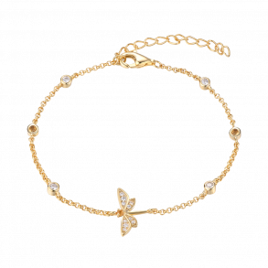 Bracelet With Dragonfly - Goldplated