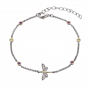 Bracelet With Dragonfly - Dark Silver