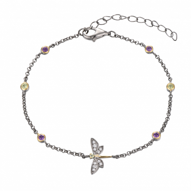 Bracelet With Dragonfly - Dark Silver