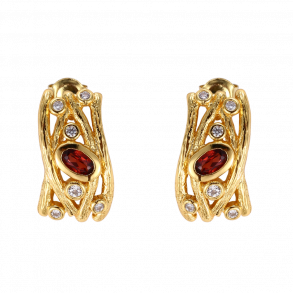 Granat reringe - Guldbelagte