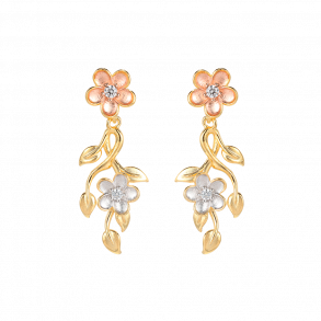 Flower Earrings Gold Plated - Bloming