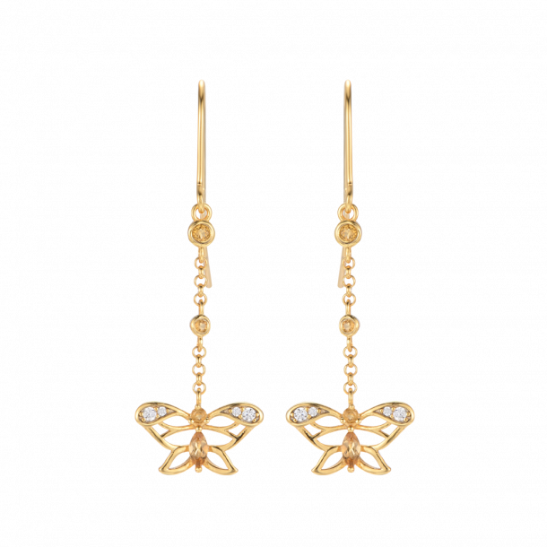 Butterfly Earrings With Citrine