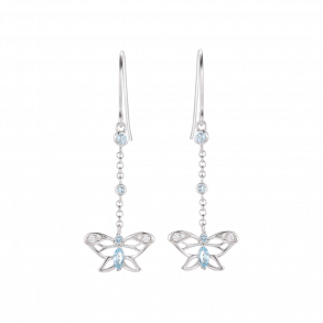 Butterfly Earrings With Topaz