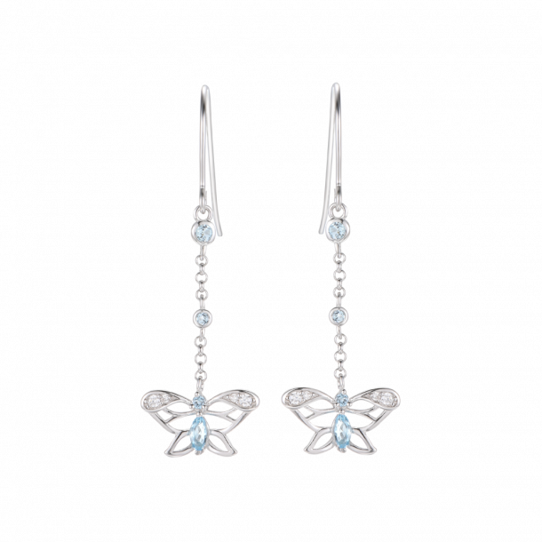 Butterfly Earrings With Topaz