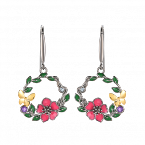Colorful Nature Earrings - Dark Silver