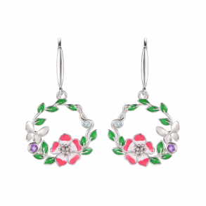 Colorful Nature Earrings - Silver