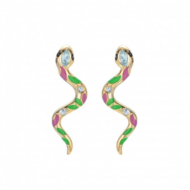 Snake Nature Earrings - Goldplated