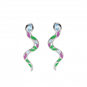 Snake Nature Earrings - Silver