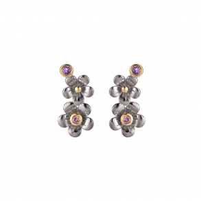 Flowers Necklace - Dark Silver