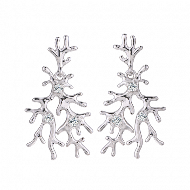 Coral Earrings - Silver